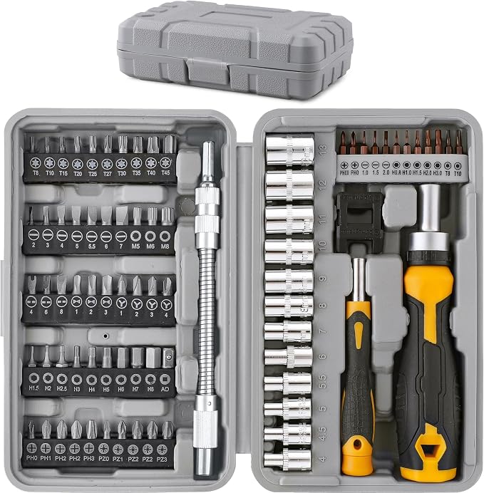 Hi-Spec 78pc Multi Screw Driver Bit Set and 1/4 inch Socket Set by Hi-SpecToolsUSA