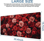 Beautiful Natural Roses Gaming Mouse Pad 3mm Thick Stitched Edge Waterproof - Image 3