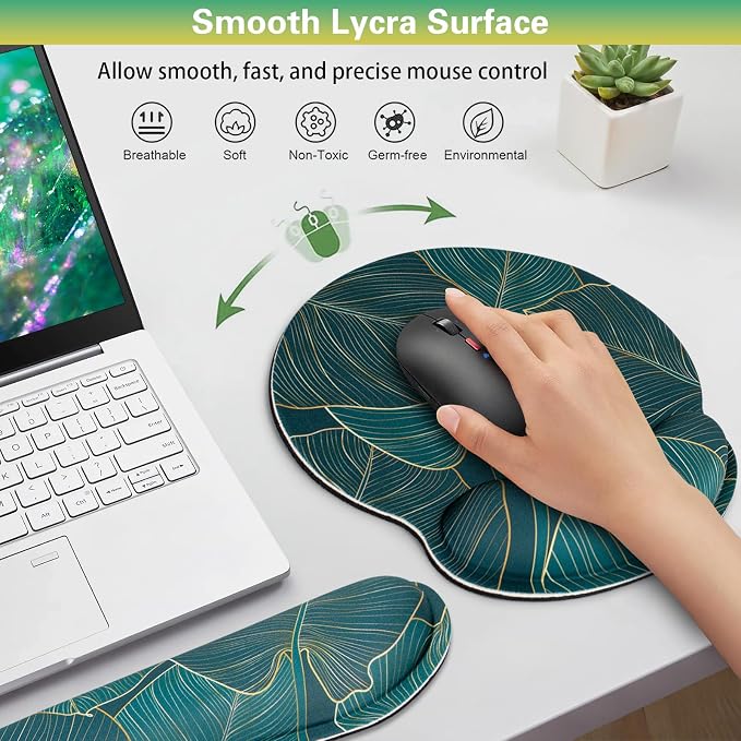 Mouse Pad with Wrist Rest Set, 3-in-1 Wrist Support Mousepad Set, Gaming Mat - Image 3