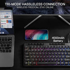 Redragon K516 PRO Shiva TKL RGB Wireless Membrane Gaming Keyboard, 87 Keys - Image 3