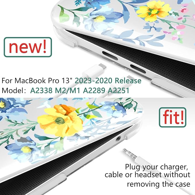 TWOLSKOO Compatible with MacBook Pro 13 inch Case 2023-2016 A2338 M2/M1 A2251 - Image 2