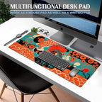Art Rooster Gaming Mouse Pad, Large Office Desk Mat, Anti-Slip Rubber Base - Image 2