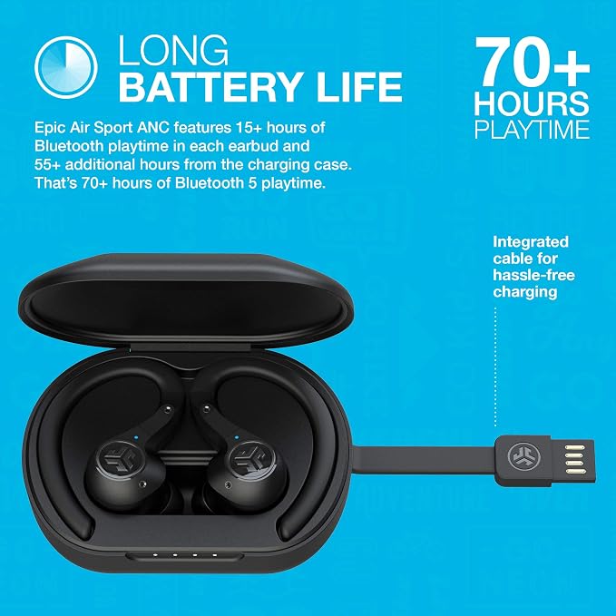 JLab Epic Air Sport ANC True Wireless Bluetooth 5 Earbuds, Headphones - Image 2