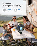 Koonie 10000mAh Rechargeable Portable 8-Inch Clip-on Fan, USB Car Fan 4 Speeds - Image 3