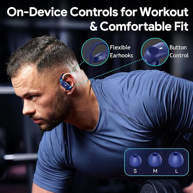 GOLREX Active Noise Cancelling Ear Buds Wireless Earbuds Bluetooth Headphones - Image 6