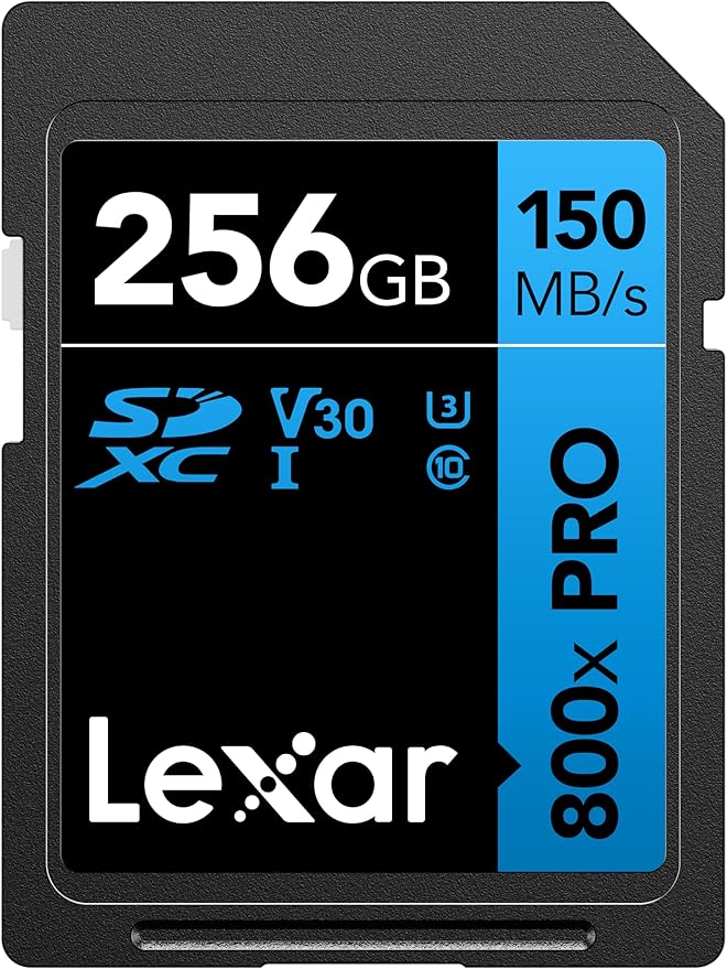 Lexar 256GB High-Performance 800x PRO SD Card, by Lexar
