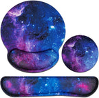 Mouse Pad with Wrist Rest Set, 3-in-1 Wrist Support Mousepad Set, Gaming Mat by QOMOLAMA