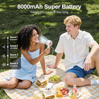 Misting Portable Handheld Fan, Powerful Turbo Motor, 6000mAh Rechargeable - Image 4