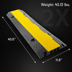 Pyle Ramp-3 Channel Rubber Floor Cord Concealer-Heavy Duty Cable Protector - Image 6