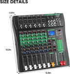6 Channel Audio Mixer, Professional DJ Mixer Board Sound Music Mixing Console - Image 9
