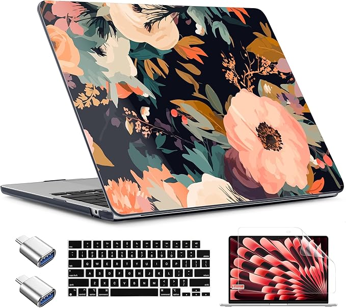 TWOLSKOO Compatible with M4 MacBook Air 15 inch Case 2025-2023 Released Model by TWOLSKOO
