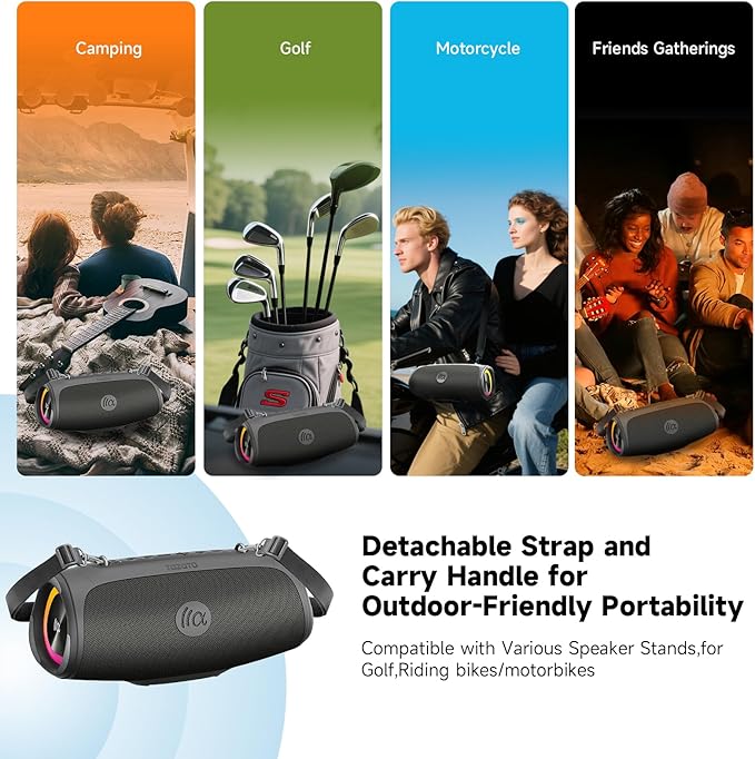 Portable Loud Bluetooth Speaker, 60W Large Subwoofer Wireless Bluetooth 5.3 - Image 7