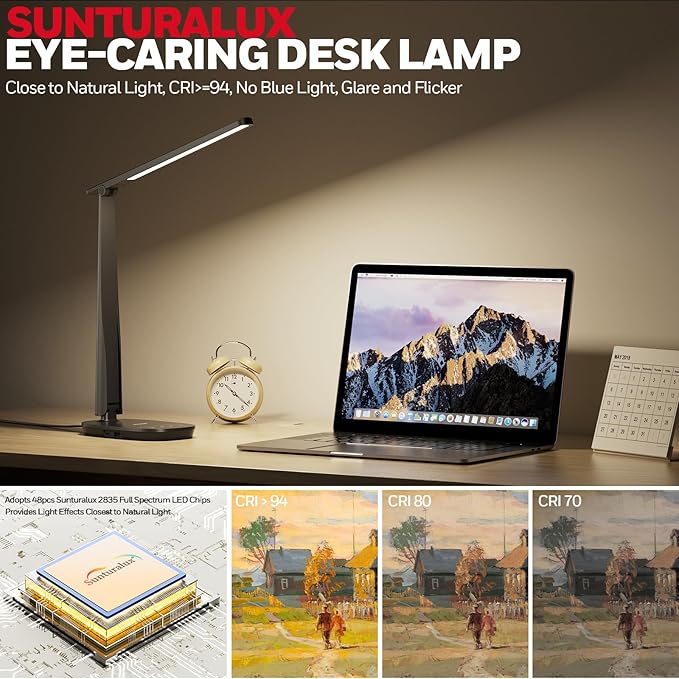Honeywell Desk Lamp for Home Office, Dimmable LED Desk Light - Image 3