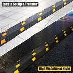 6 Pack 2-Channel Rubber Cable Protector Ramp, Visible at Night, Durable Rubber - Image 7