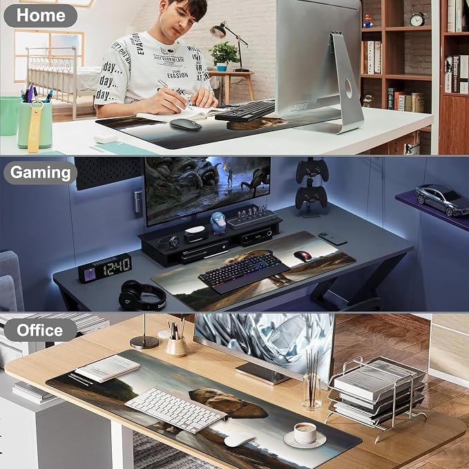 Mouse Pad, Large Walking Elephant Desk Mat, Extended Non-Slip Gaming Keyboard - Image 7