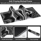 Black and White Marble Desk Mat, Large Marble Ink Texture Gaming Keyboard Mouse - Image 3