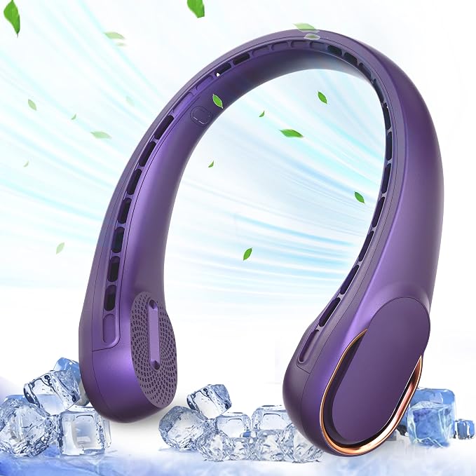 Portable Neck Fan, Neck Fans for Men, 4000 mAh Rechargeable Personal Fan by ASNUG