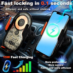 Wireless Car Charger, 15W Fast Charging Auto-Clamping Car Charger Phone Mount - Image 3