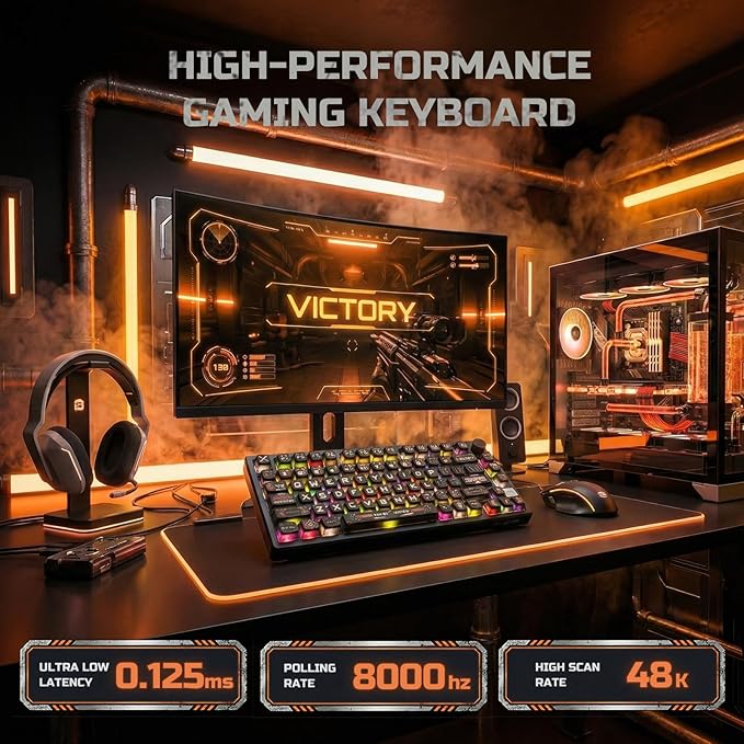 RK ROYAL KLUDGE 75% HE Mechanical Gaming Keyboard Wired Hall Effect Magnetic - Image 4
