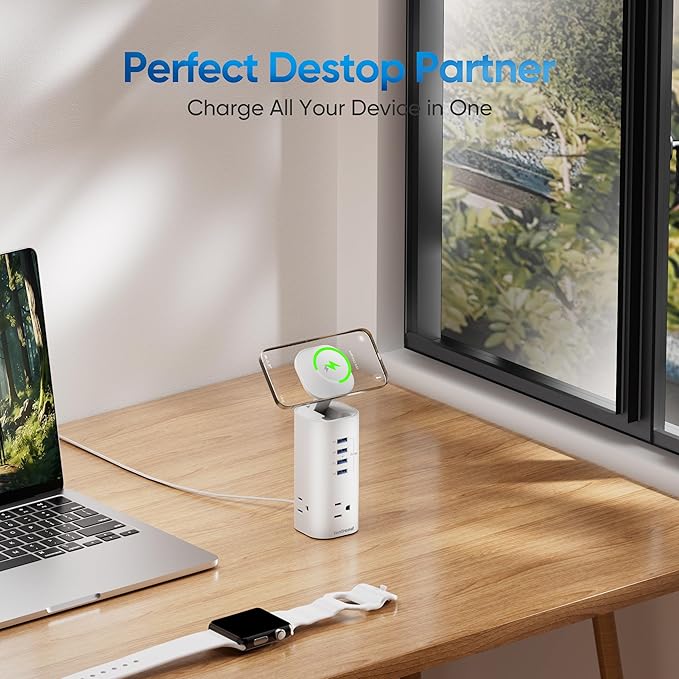 TenTrend Power Strip Tower Surge Protector, 115W Fast Charging Station - Image 4