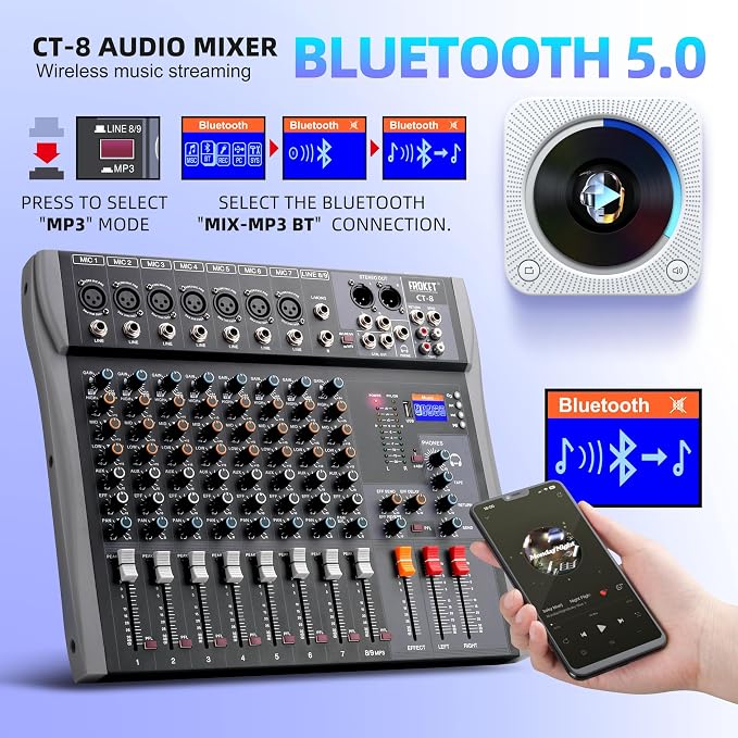 Pro DJ Mixer 8-Channel Audio Console - Image 7
