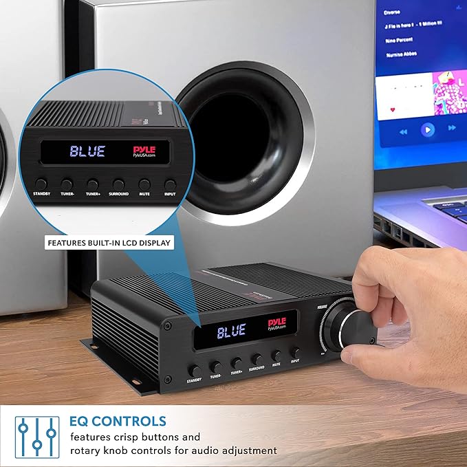 Pyle Wireless Bluetooth Home Audio Amplifier - 100W 5 Channel Home Theater - Image 5