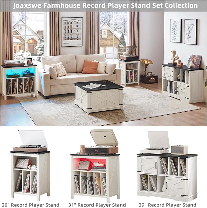 Large Record Player Stand with Vinyl Storage Up to 450 Albums, 39 Inch - Image 5
