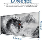 Large Mouse Pad Chinese Dragon Gaming Desk Pad Computer Keyboard Non-Slip - Image 3