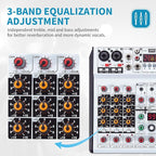 6 Channel Audio Mixer Professional Sound Board Console w/99 DSP Effects 48V - Image 7