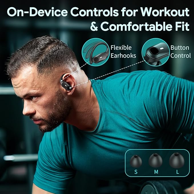 GOLREX Active Noise Cancelling Ear Buds Wireless Earbuds Bluetooth Headphones - Image 6