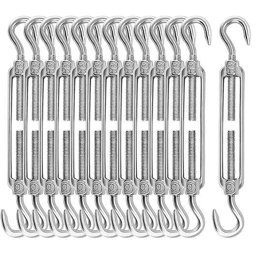 13 Pack M6 Turnbuckle Hook & Hook Turnbuckles, 304 Stainless Steel Turnbuckle by SEHOI