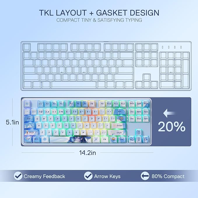 Redragon K707 PRO SE 80% Wireless Gasket RGB Gaming Keyboard, 3-Modes 87 Keys - Image 7