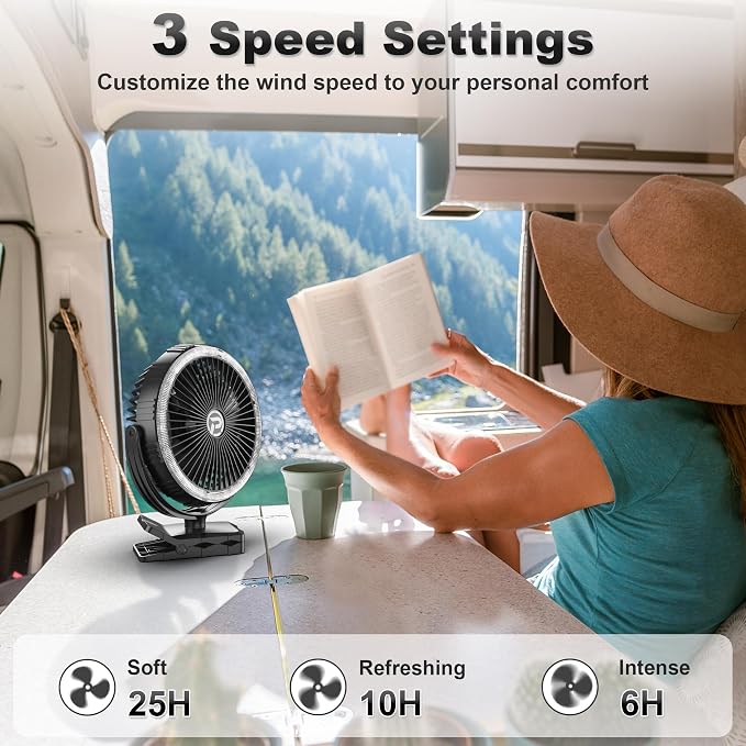 8-Inch Portable Camping Fan - Image 3
