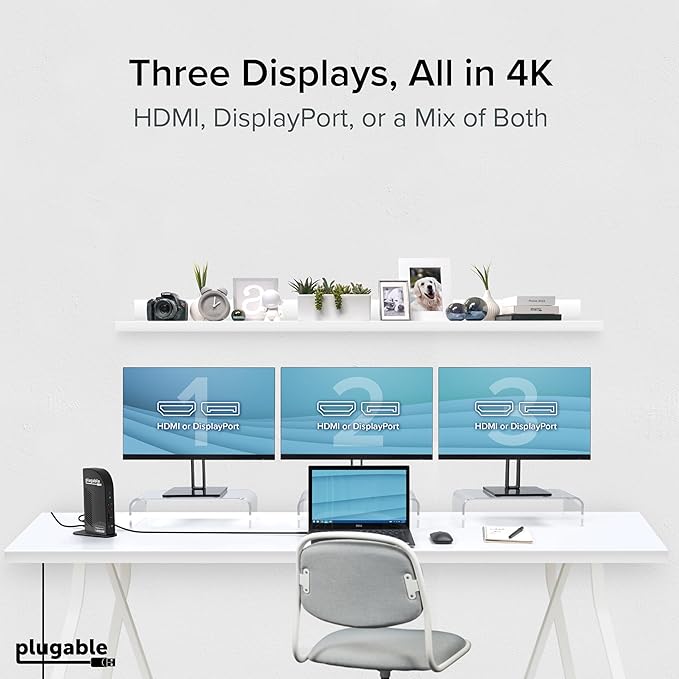 Plugable 13-in-1 USB C Docking Station 4K Triple Monitor - Image 3