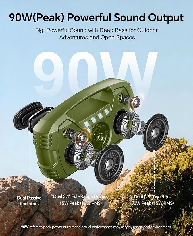 IPX7 Waterproof Outdoor Bluetooth Speaker, 32H Playtime, Floating Design - Image 2