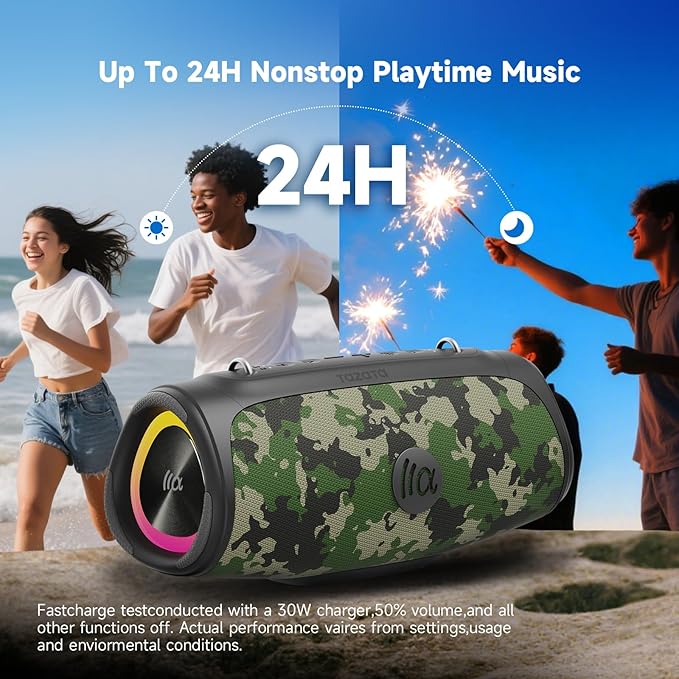 Portable Bluetooth Speaker 60W RMS, 90W Peak Loud Subwoofer Wireless Stereo - Image 5
