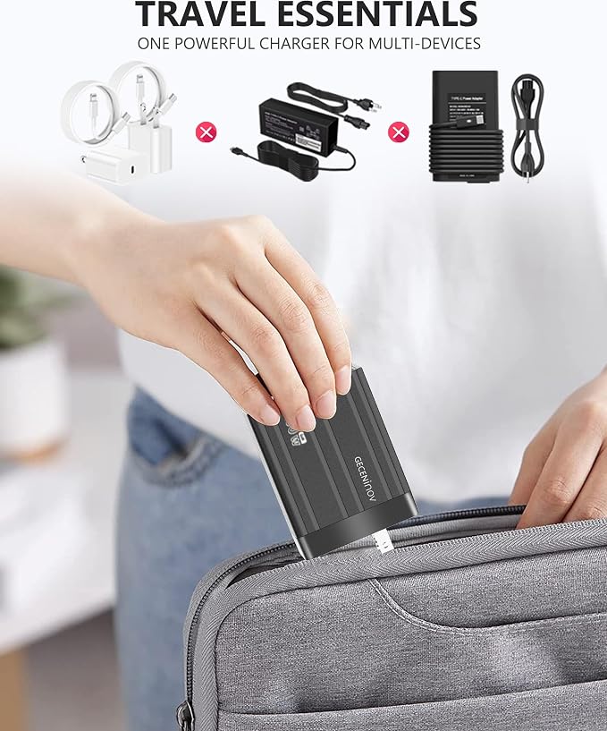 100W USB C Charger Block, 4 Ports, Type C GaN Fast Block, Foldable Travel Plug - Image 6