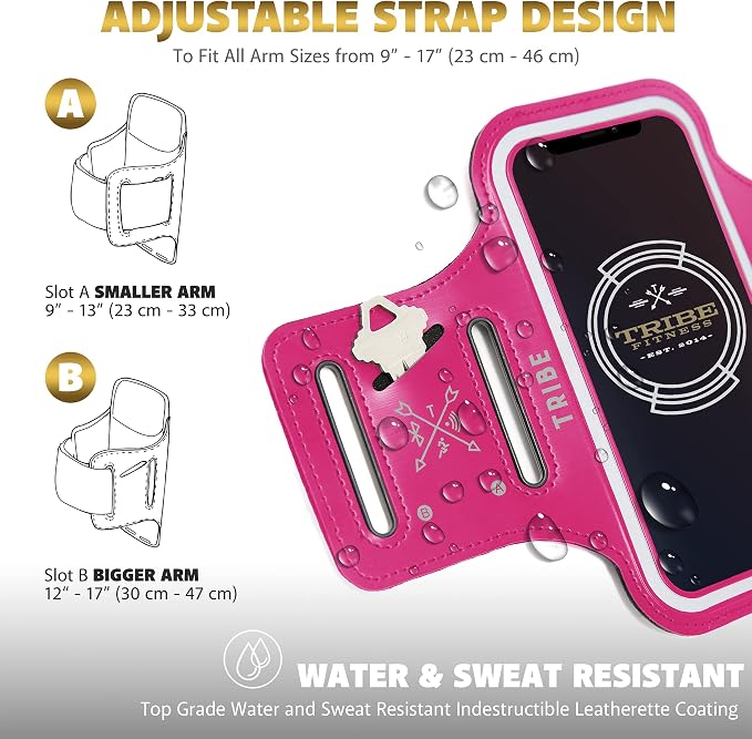 TRIBE Water Resistant Cell Phone Armband Case Running Holder - Image 4