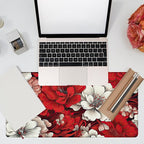 Desk Pad, Retro Red Floral Large Gaming Mouse Pad, 31.5"x15.7" Extended Big - Image 7