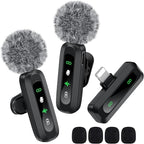 Wireless Lavalier Microphone for iPhone Recording Clip-on Mini Mic for by GoorDik