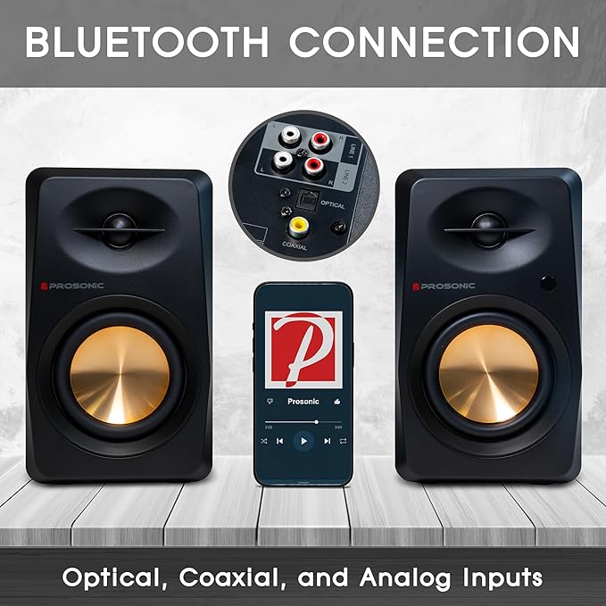 Prosonic BT30 Active Powered Bluetooth Bookshelf Speakers, Studio Monitor - Image 4