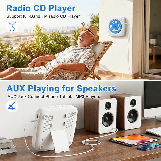 Gueray CD Player Portable Bluetooth: Mini CD Player - Image 6