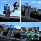 Phone Holder Car Cell Phone Car Holder 3 in 1 Dashboard Windshield Air Vent - Image 2