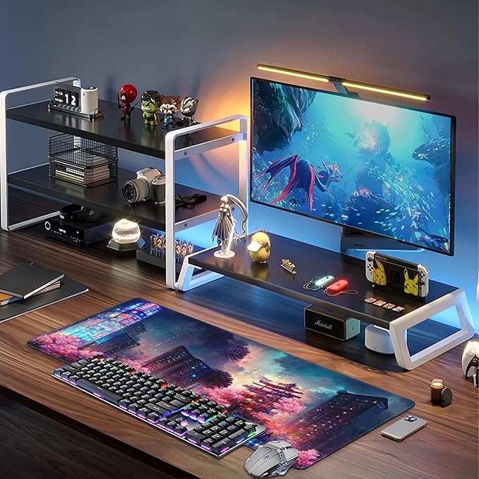Japanese Fantasy Night City Desk Mat, Large Beautiful Night Scene Gaming - Image 6