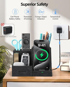 Wireless Charger with Desk Organizer, Pen Pencil Holder, Office Supplies and - Image 7