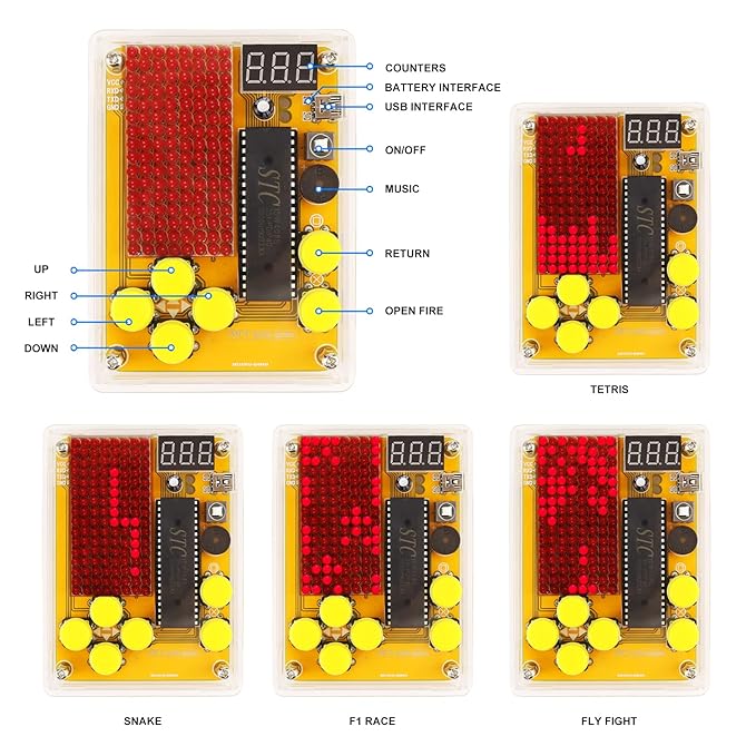 Soldering Practice Kit DIY 5 Retro Classic Games Plug-in Circuit Kit Learn - Image 4