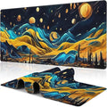 The Starry Night Desk Mat, Large Vincent Van Gogh Oil Painting Gaming Keyboard by NIYLYNSYN