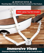 Heavy Duty Extension Arm Dual 49" Vertical Stacked Monitor Mount Height - Image 5