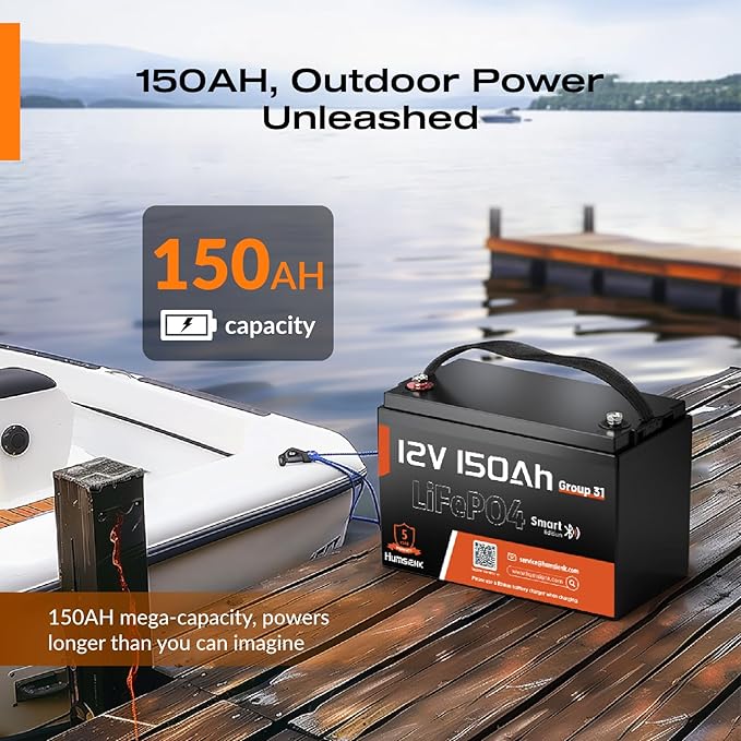 12V 150Ah LiFePO4 Lithium Battery BCI Group31 Bluetooth- Built-in 110A BMS - Image 6