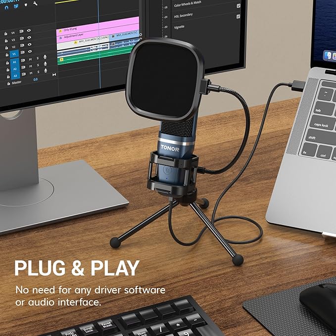 TONOR TC-777 Podcast Microphone, USB Computer Microphone, Cardioid Condenser PC - Image 4